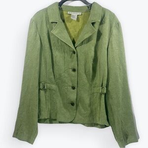 Requirements Textured Green Blazer Buckeled XL